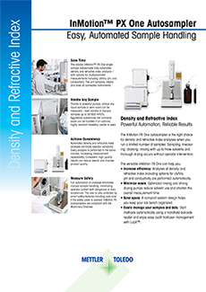 Fiche technique : Échantillonneur automatique InMotion™ PX One Fiche technique : Échantillonneur automatique InMotion™ PX One