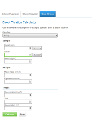 Online titration calculator