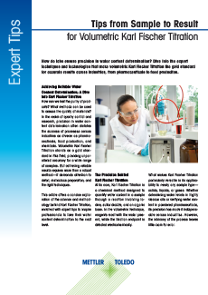 Tips from Sample to Result for Volumetric Karl Fischer Titration 