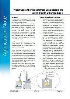 Water Content Determination of Insulating Oil
