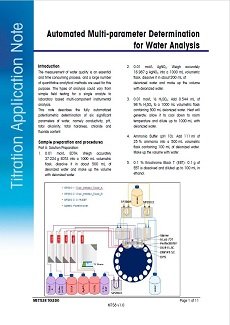 Automated Multiparameter Titration Method for Water Analysis