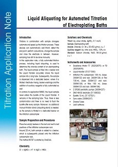 Liquid Aliquoting for Automated Titration of Electroplating Baths