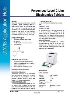 Percentage Label Claim of Niacinamide Using UV Vis Spectroscopy