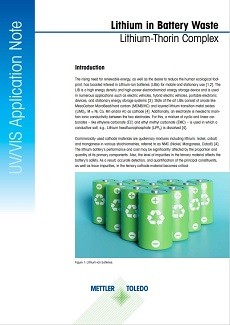 Lithium Content in Battery Waste Using UV Vis Spectroscopy