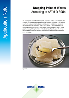 Take a look at the application note that reveals how to measure dropping point in waxes according to ASTM D3954. 