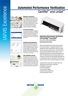 Datasheet: Automated Performance Verification CertiRef™ and LinSet™