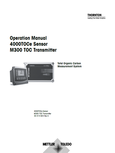 Operation Manual for 4000TOCe Sensor
