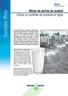 Perte de produit dans l'industrie laitière