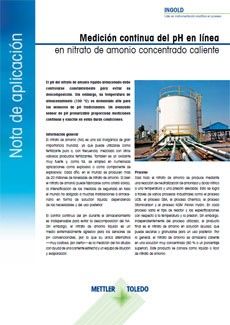 Medición del pH del nitrato de amonio