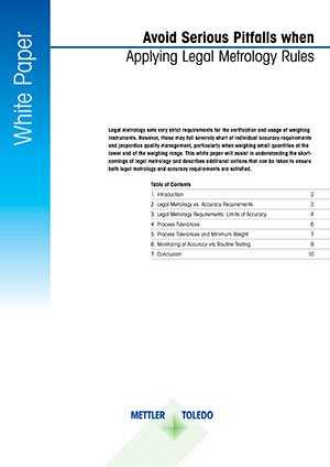 Applying legal metrology rules in laboratory weighing