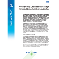 Counteracting Liquid Retention in Tips Benefits of Using Low Retention Tips Counteracting Liquid Retention in Tips Benefits of Using Low Retention Tips