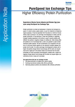 Application Note: Higher Efficiency Protein Purification with Ion Exchange Tips Application Note: Higher Efficiency Protein Purification with Ion Exchange Tips