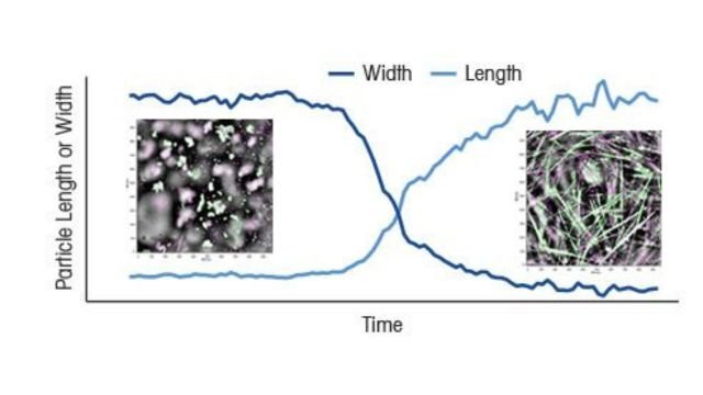 chart tracking particle width and length
