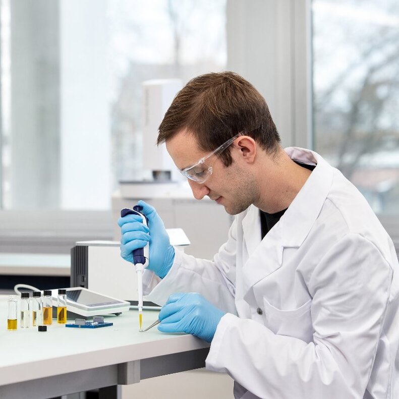 Scientist working on sample prep