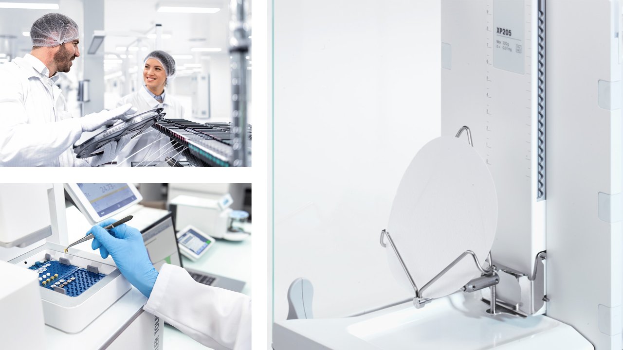 Photo collage of lab workers working on semiconductor backend processes