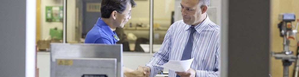 Colleagues handshake