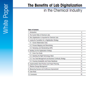 Lab digitalization in chemical labs Lab digitalization in chemical labs