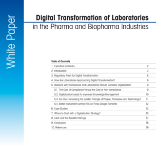 Digitalization of pharma and biopharma laboratories Digitalization of pharma and biopharma laboratories