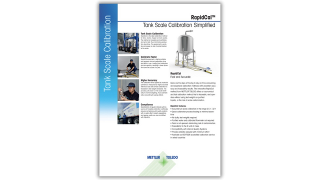 RapidCal Tank Scale Calibration Datasheet