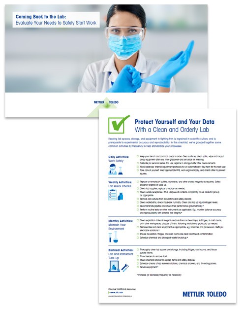 Списки вопросов по поддержанию порядка в лаборатории