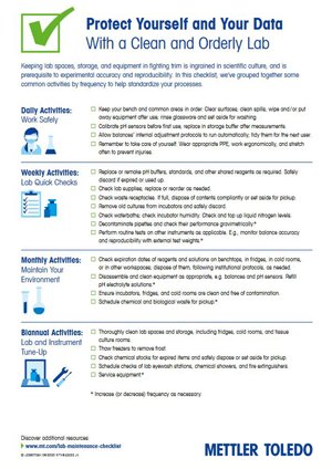 Laboratory Maintenance Checklist