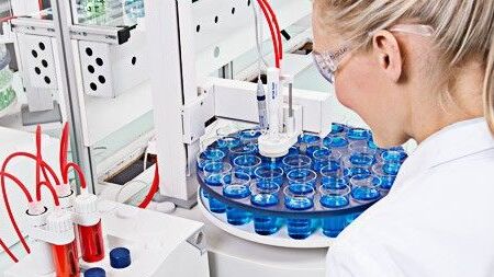 Woman working in science lab