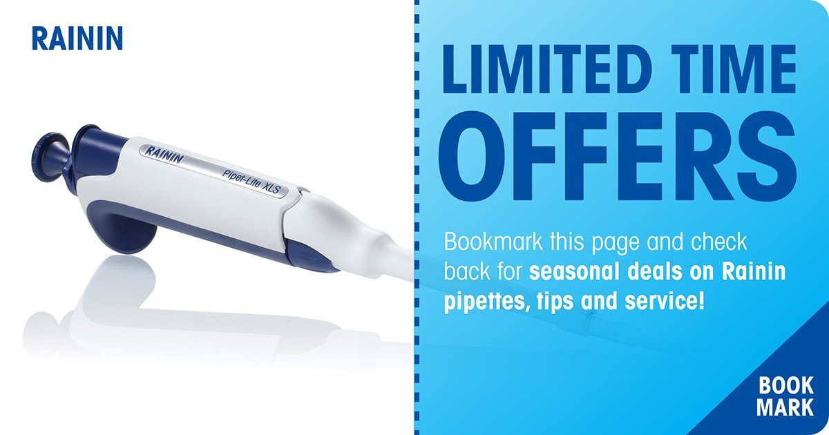 limited time offers and promotions from Rainin pipettes