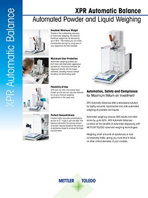 Datasheet: XPR Automatic Balance