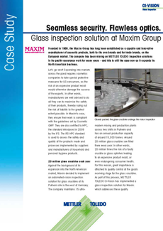 Maxim Group s'appuie sur une solution d'inspection par vision du verre