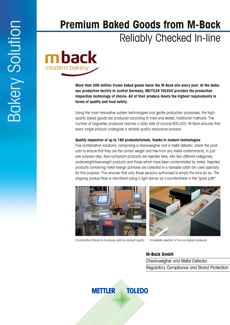 Premium baked goods from M-Back are reliably checked