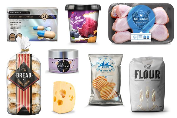 Variety of food and non-food items for metal detection