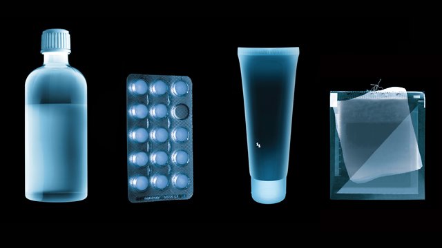 Tipos de produtos farmacêuticos inspecionados por raio-x