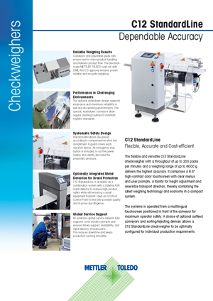 C12 StandardLine Checkweigher Datasheet