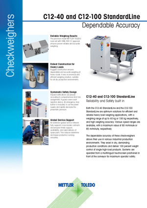 C12-40 and C12-100 StandardLine Checkweigher Datasheet