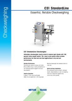C31 StandardLine Kontrollwaage | PDF-Datenblatt herunterladen