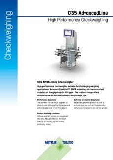 C35 AdvancedLine Checkweigher | PDF Datasheet Download