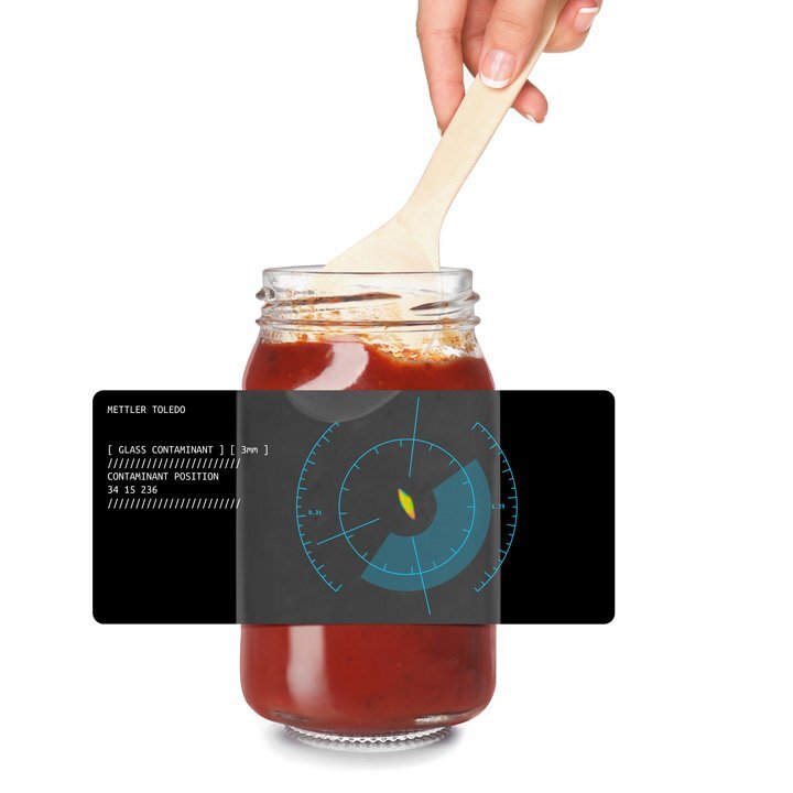 Glass shard in glass jar