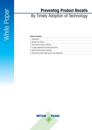 Prevent Food Product Recalls with Advanced Technology Prevent Food Product Recalls with Advanced Technology