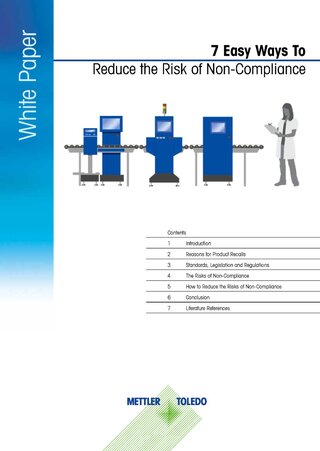 Reduce the Risk of Non-Compliance | White Paper Reduce the Risk of Non-Compliance | White Paper