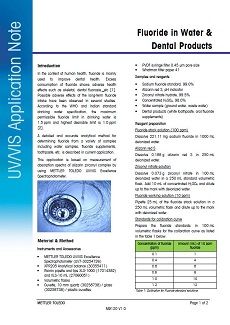 Fluoride in Water & Dental Products