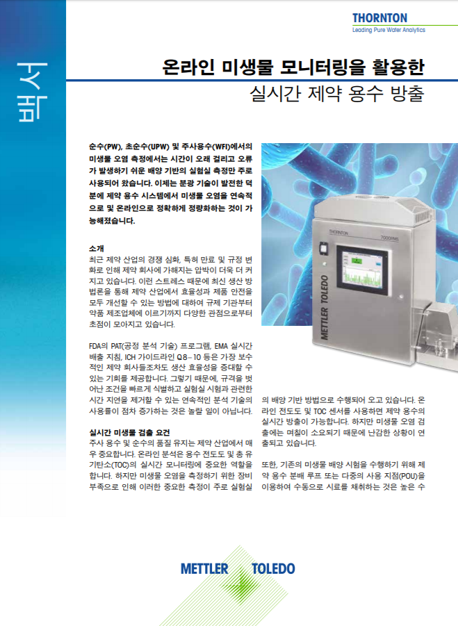 미생물 모니터링을 통한 공정 제어 향상