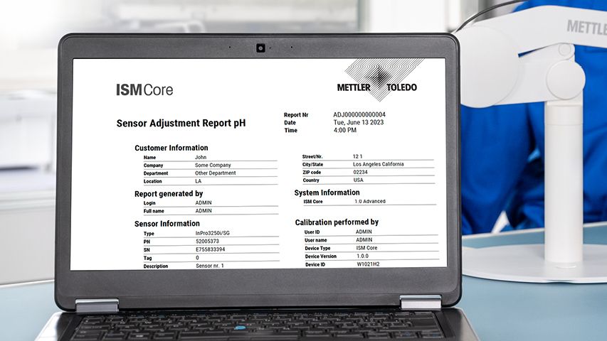 Tanto los sensores ISM como el software mantienen el historial de mantenimiento completo de los sensores y los registros de auditoría